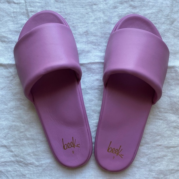 Beek Leather slides in Lilac - Picture 1 of 5